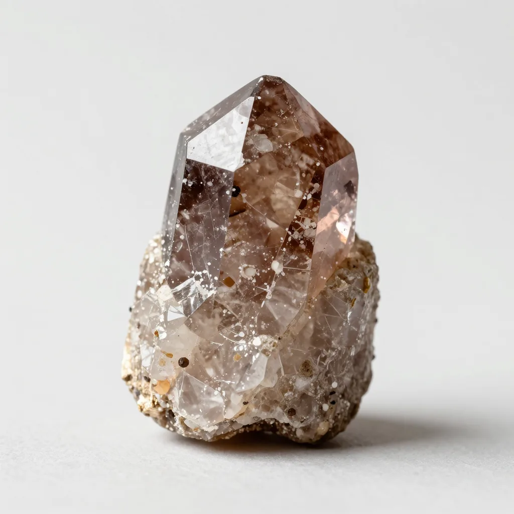 A large raw alum crystal on a light background